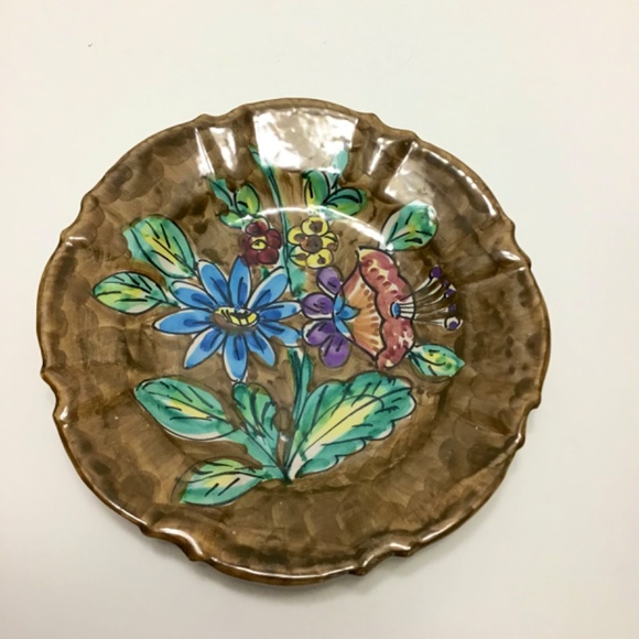 VTG Disapia Italy Ceramic Hand Painted Floral Bowl Dish, small ceramic bowl lid - Picture 3 of 14